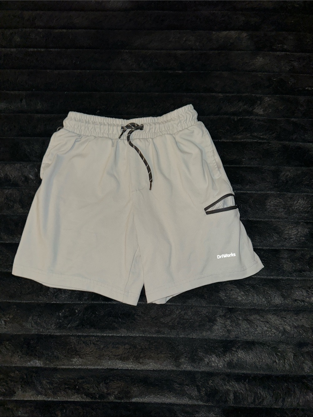 Athletic Works Light Gray Athletic Shorts with Drawstring